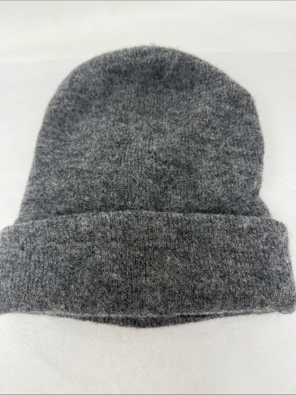 & Other Stories Gray Wool Blend Beanie Hat Fuzzy Soft Scandinavian minimalist